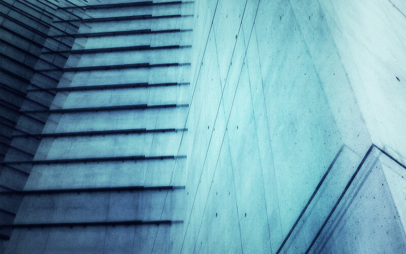 Blue concrete architecture
