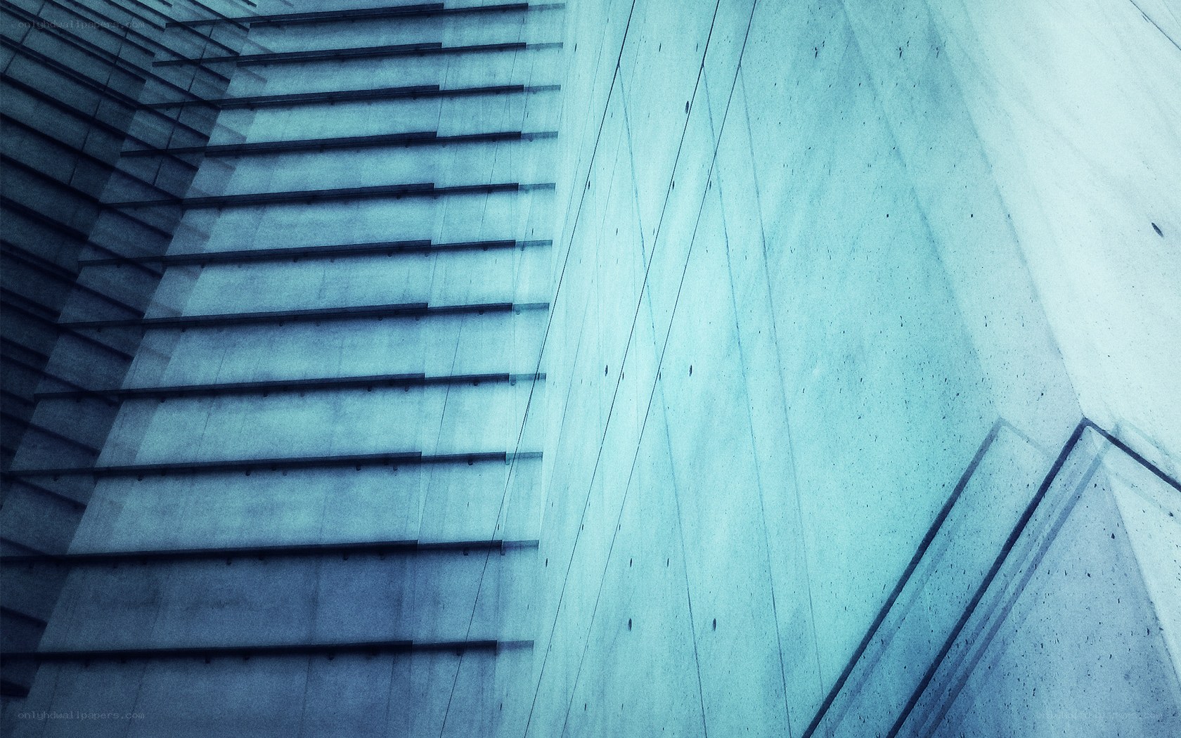 Blue concrete architecture