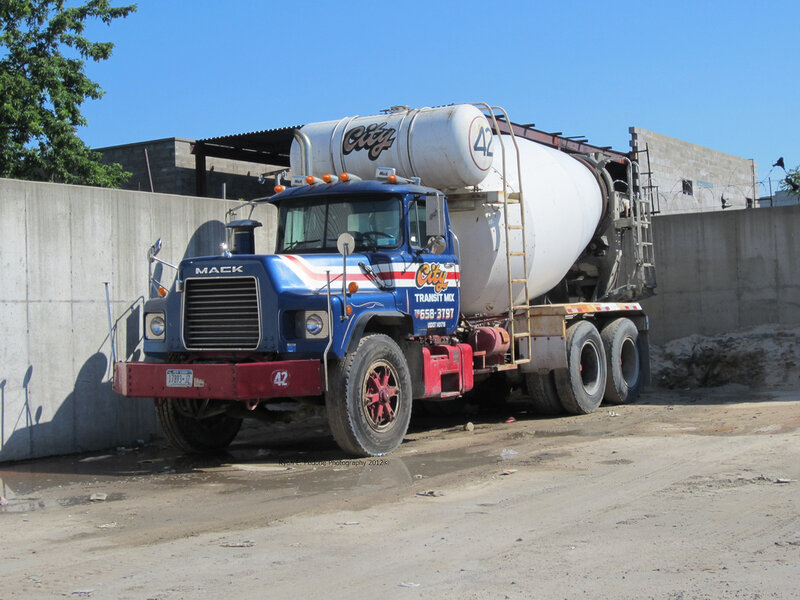 Blue Concrete Mixer Truck