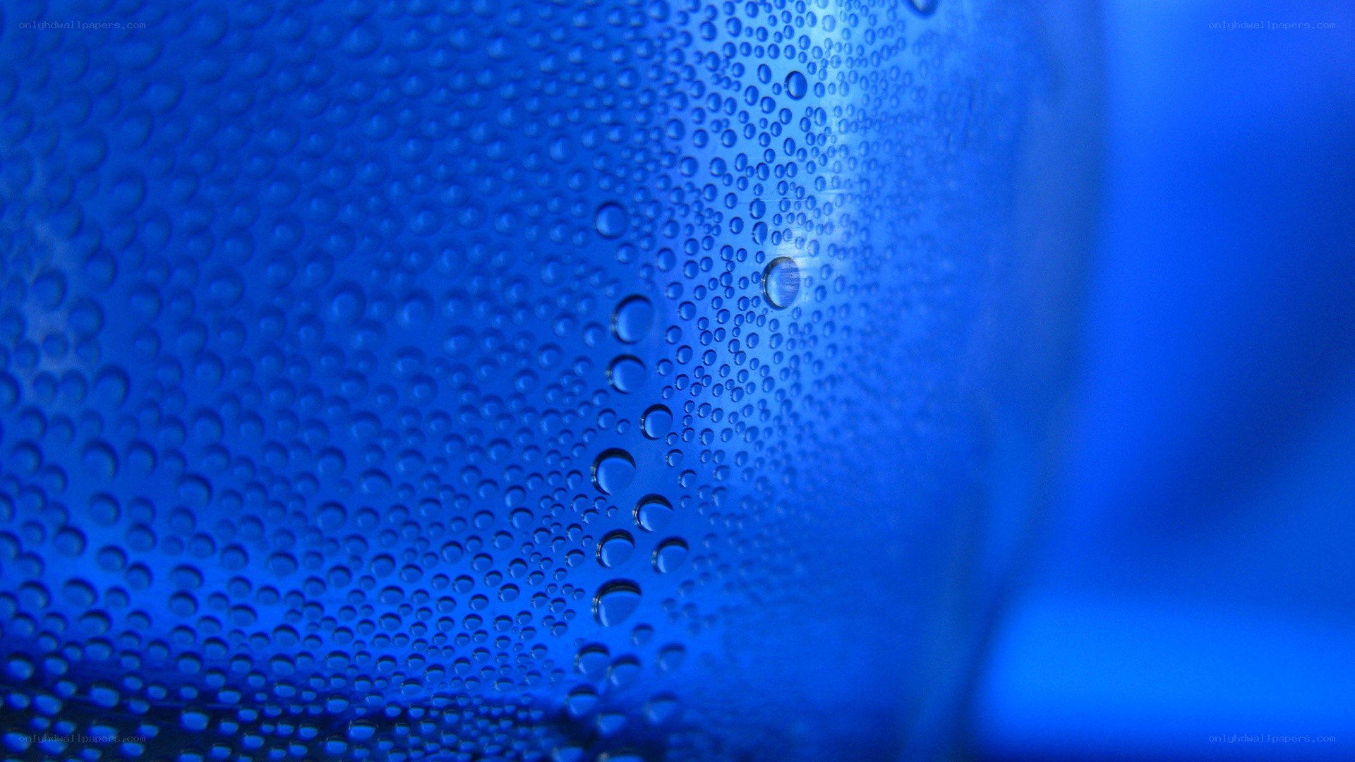 Blue condensation droplets