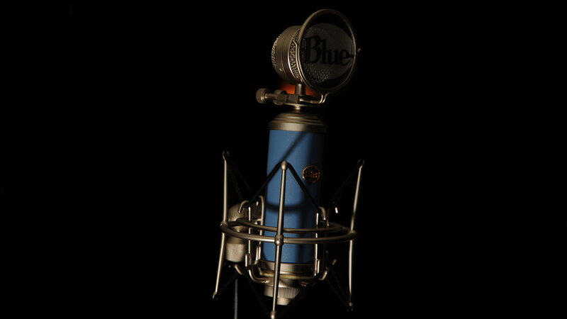 Blue Condenser Microphone — Dramatic