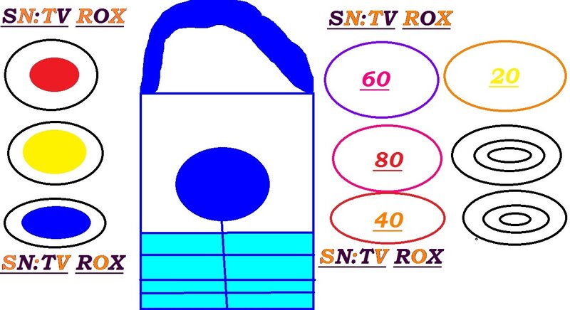 Blue Container with Colored Circles