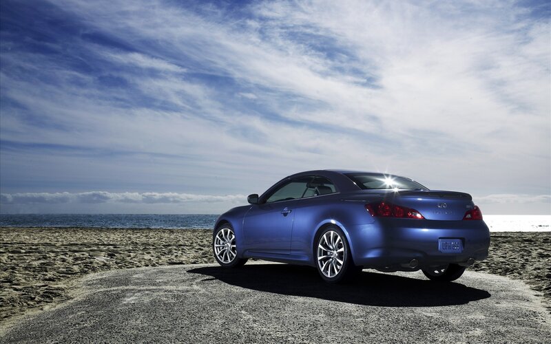 Blue Convertible Car — Beach