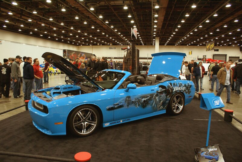 Blue Convertible Car — Busy