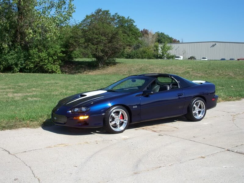 Blue Convertible Car — Calm, Afternoon, Photograph, Grass