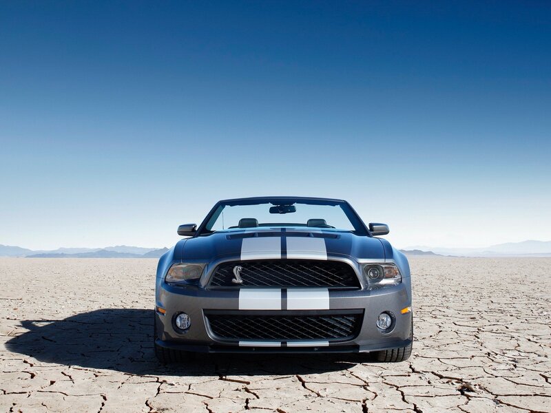 Blue Convertible Car — Dramatic, Afternoon, Photograph, Desert