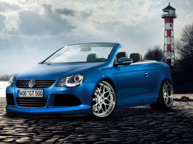 Blue Convertible Car — Dramatic, Afternoon, Photograph, Lighthouse