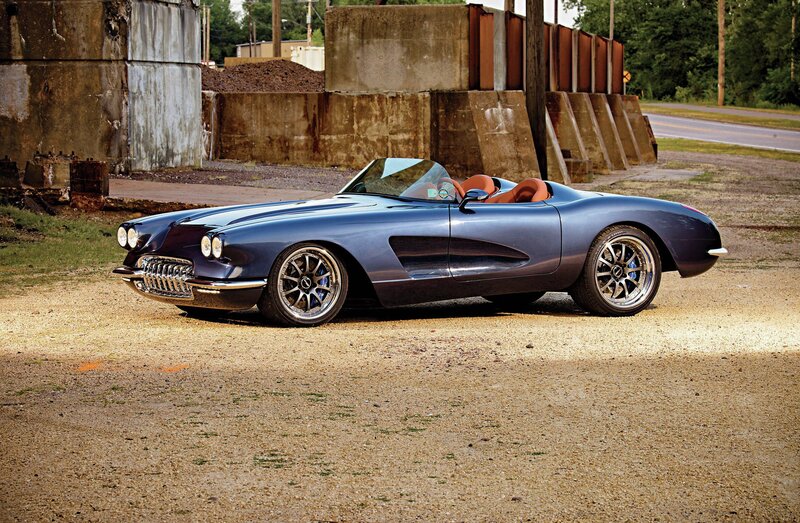 Blue Convertible Car — Dramatic, Afternoon, Photograph