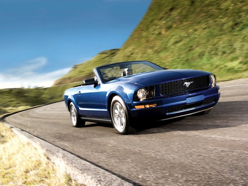 Blue Convertible Car — Dynamic, Afternoon, Photograph, Driver, Road, Hill