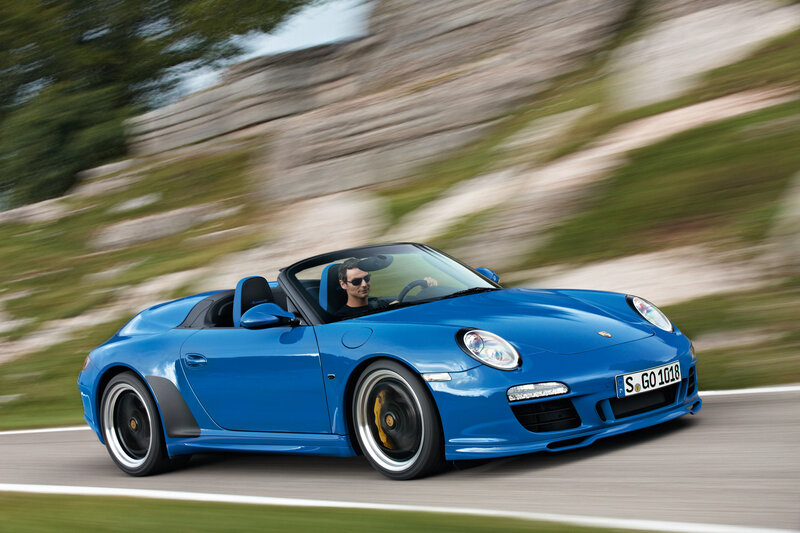 Blue Convertible Car — Dynamic, Afternoon, Photograph, Driver, Road