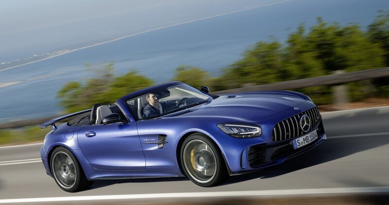 Blue Convertible Car — Dynamic, Afternoon, Photograph, Driver, Sea
