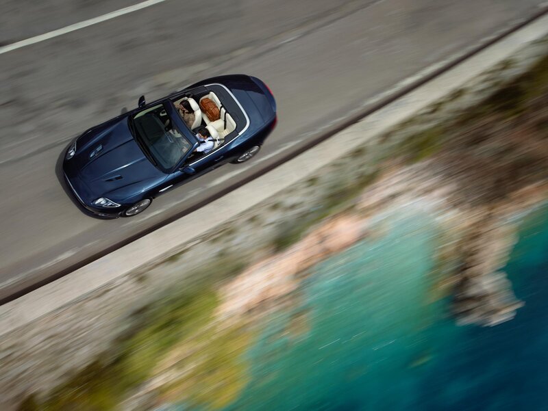 Blue Convertible Car — Dynamic, Afternoon, Photograph, Road