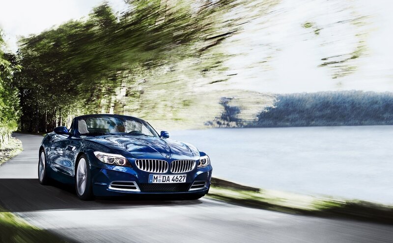Blue Convertible Car — Dynamic, Afternoon, Photograph