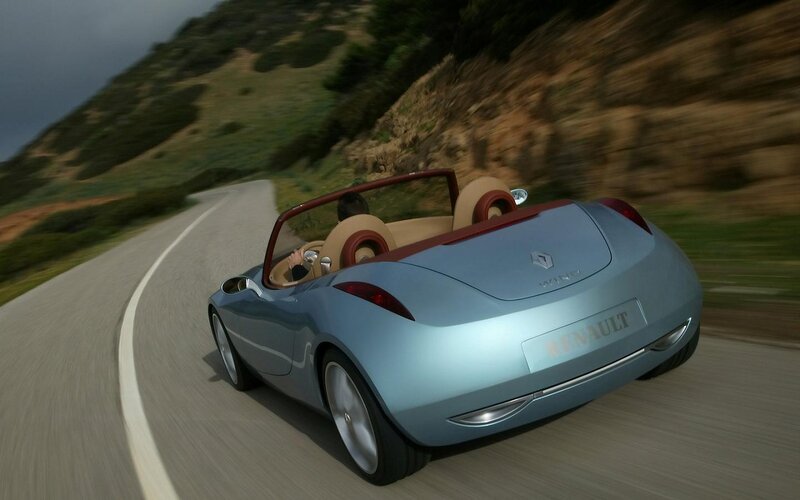 Blue Convertible Car — Dynamic, Afternoon