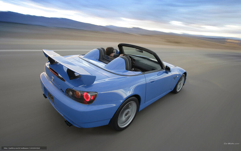 Blue Convertible Car — Dynamic, Sunset