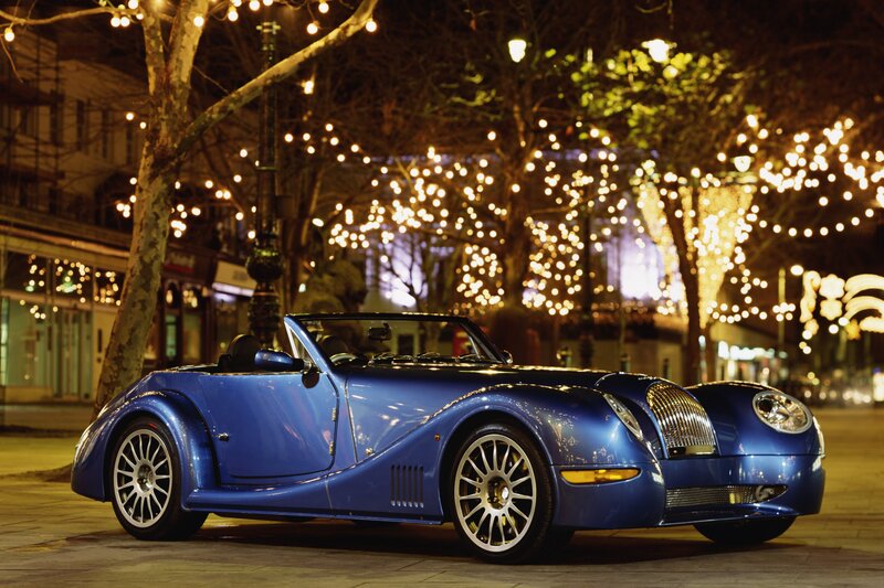 Blue Convertible Car — Festive