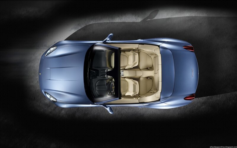 blue convertible car interior