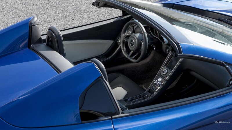 Blue Convertible Car Interior — Modern