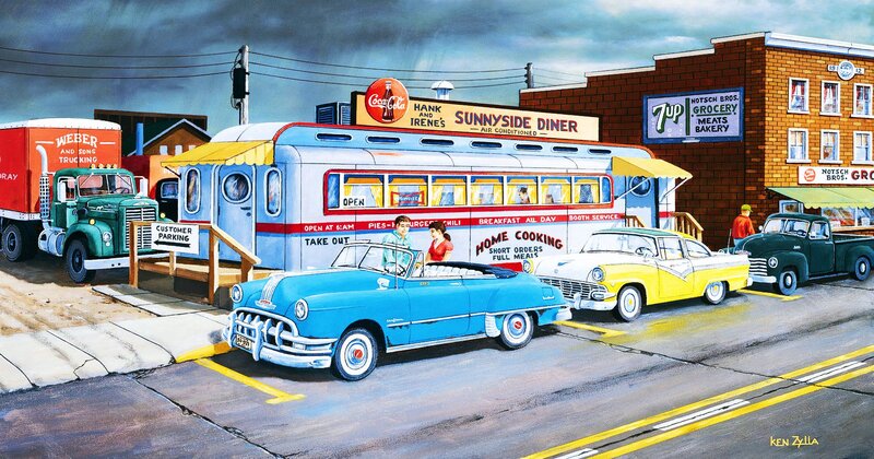 Blue Convertible Car — Nostalgic, Afternoon
