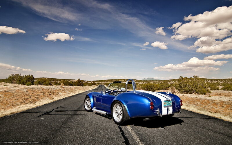 Blue Convertible Car — Open, Afternoon