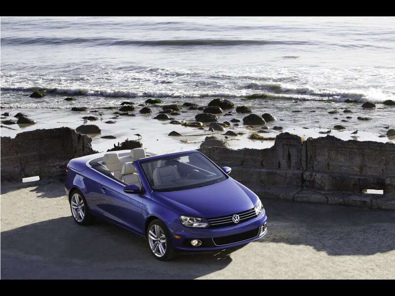 Blue Convertible Car — Serene, Afternoon, Photograph, Beach, Ocean, Rocks