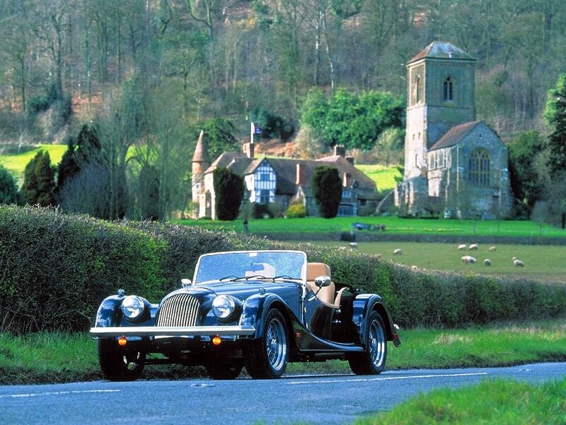 Blue Convertible Car — Serene, Afternoon, Photograph, Church