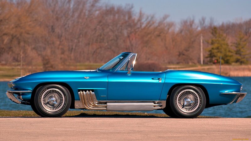 Blue Convertible Car — Serene, Afternoon, Photograph, Lake, Trees