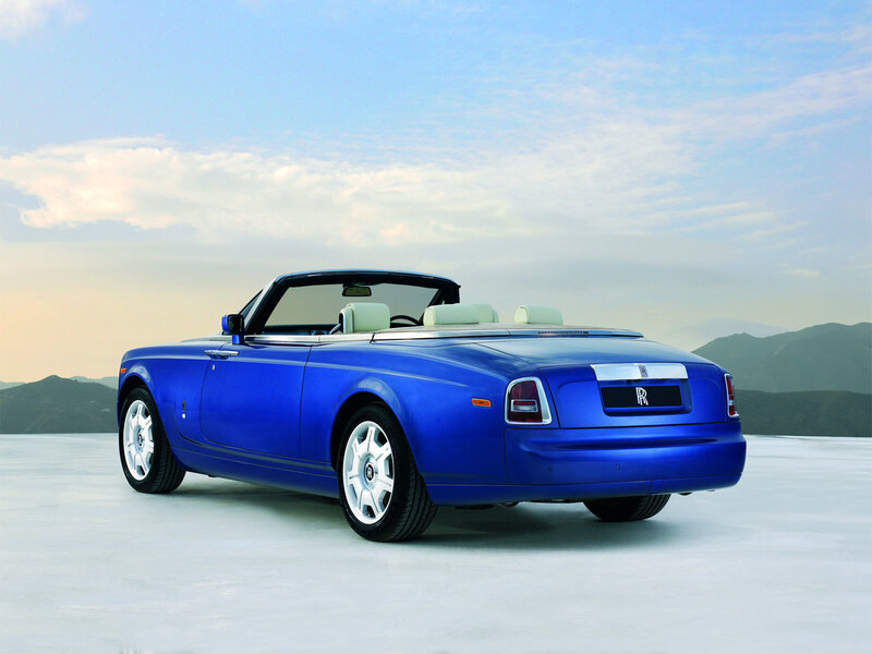 Blue Convertible Car — Serene, Afternoon, Photograph, Mountains, Sky, White, R