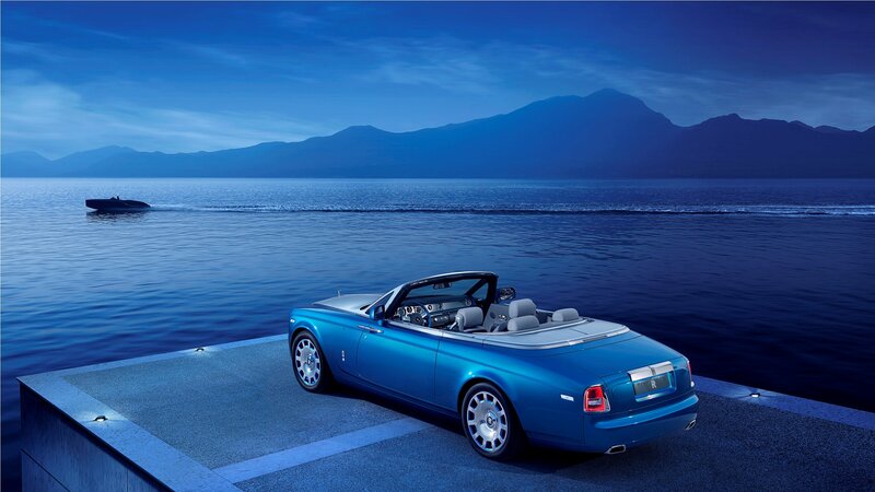 Blue Convertible Car — Serene, Night