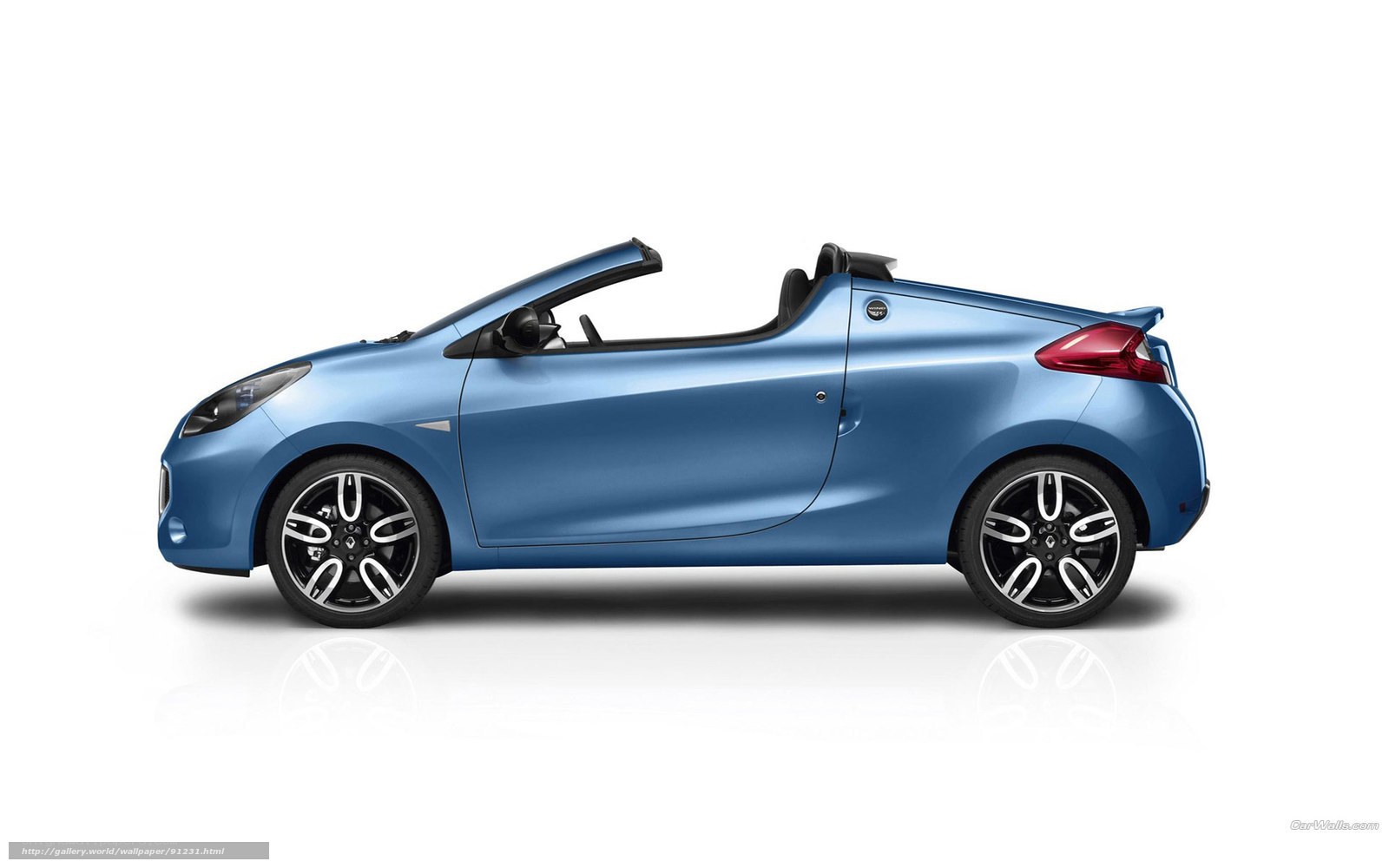 blue convertible car side view
