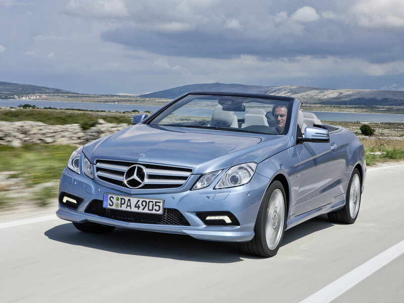 Blue Convertible Car — Silver