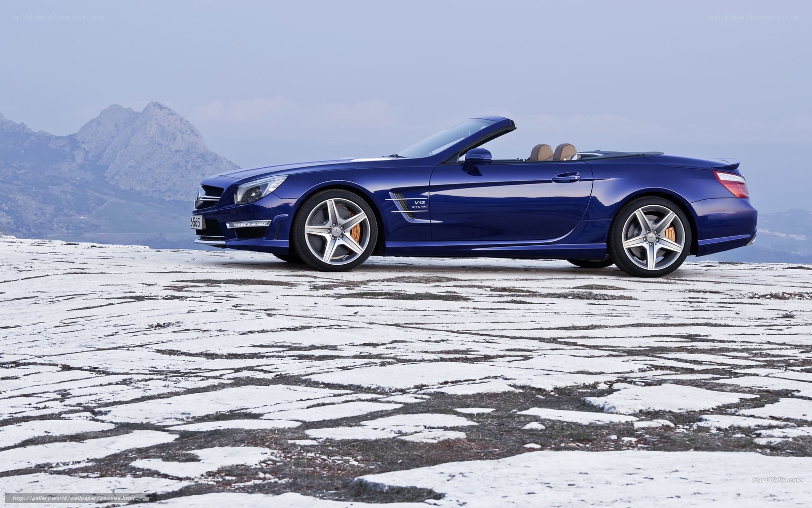 blue convertible sports car
