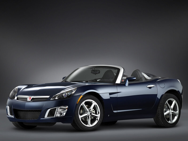 blue convertible sports car