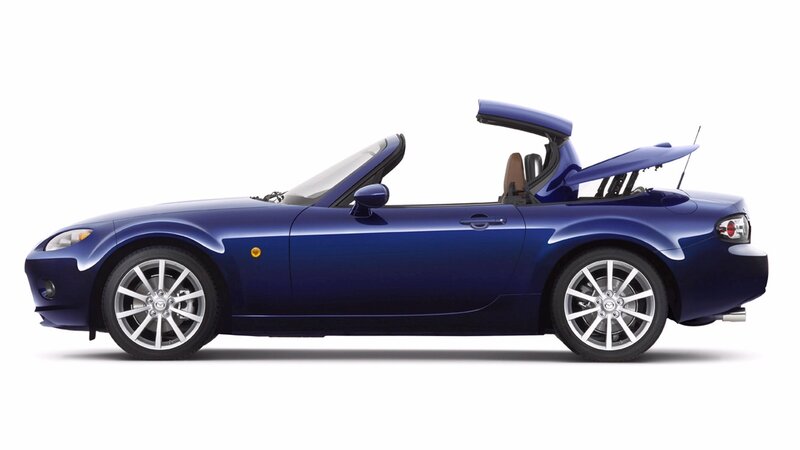 blue convertible sports car