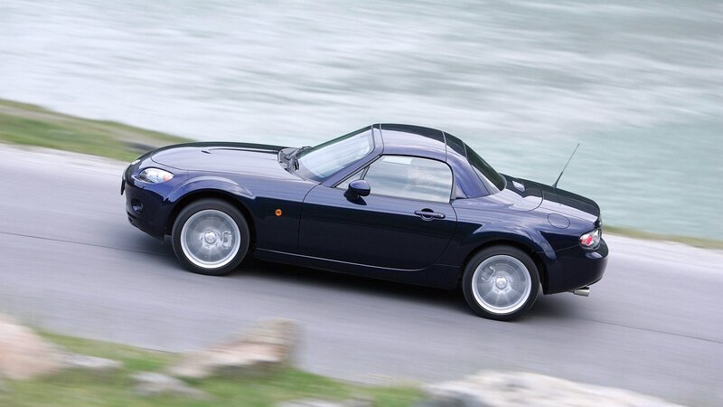 blue convertible sports car