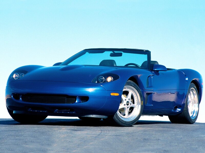 blue convertible sports car