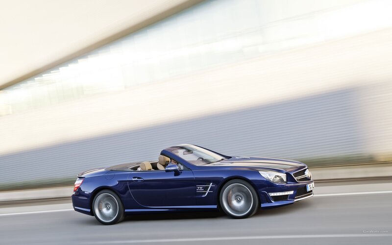 blue convertible sports car