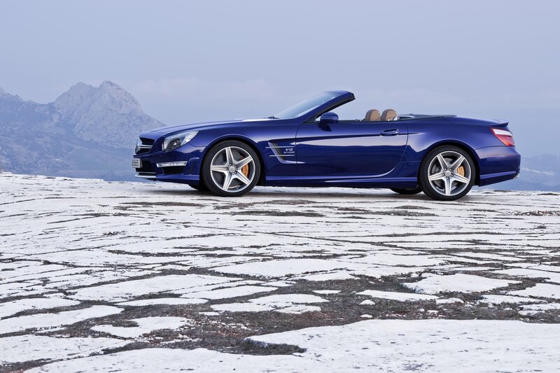 Blue convertible sports car