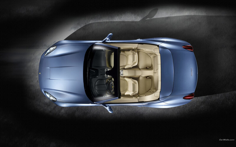 blue convertible sports car