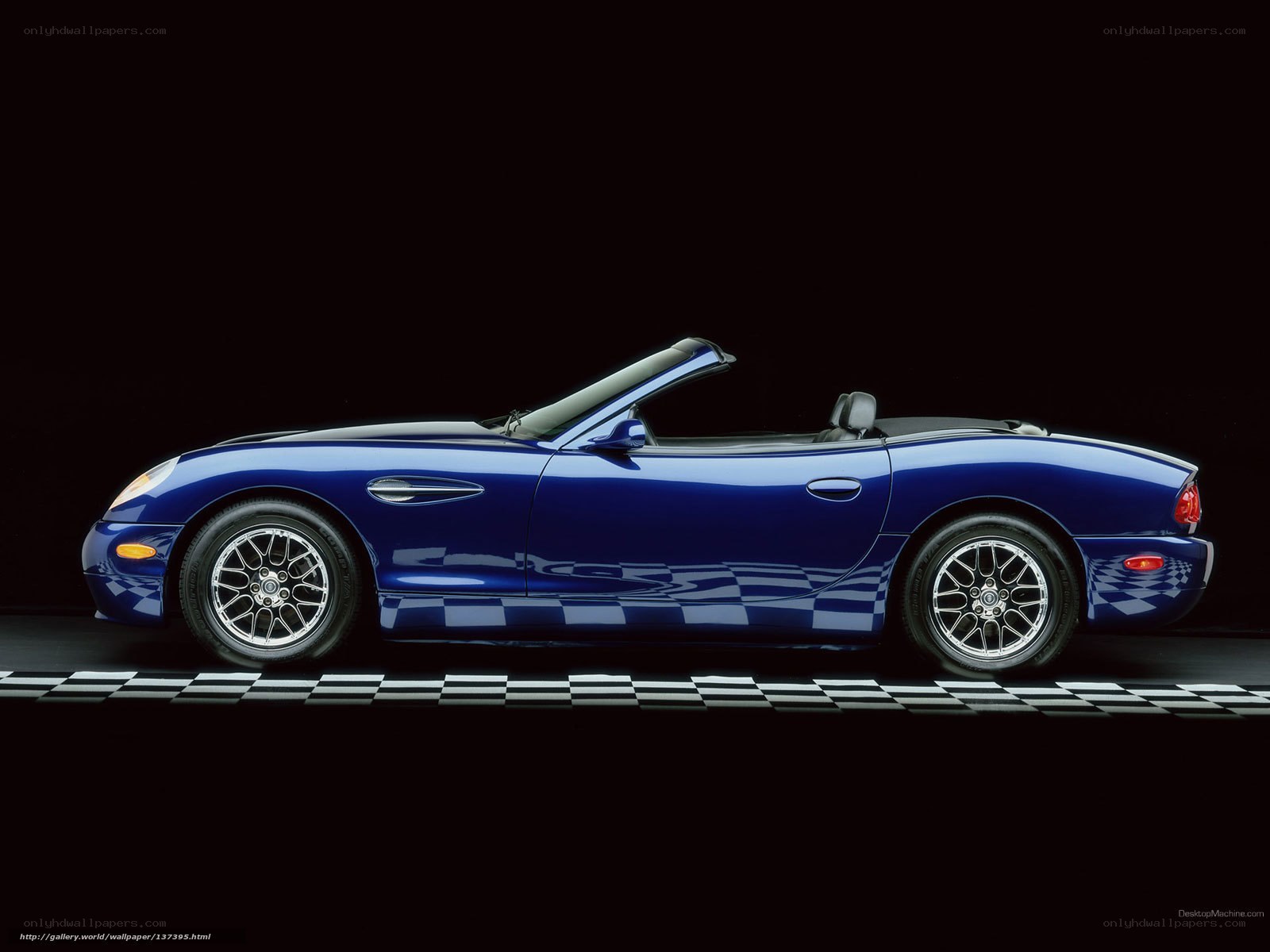 blue convertible sports car