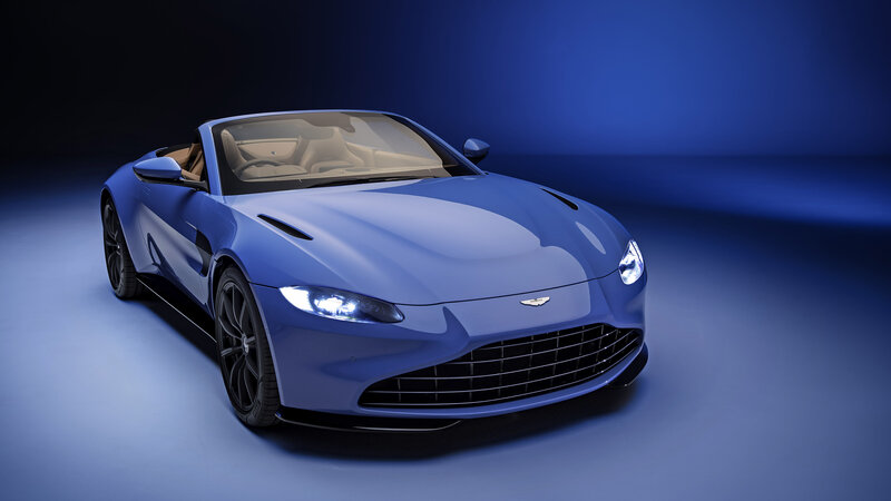 Blue Convertible Sports Car — Dramatic, 3d Render