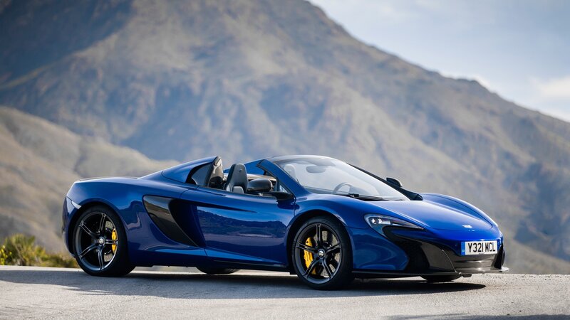 Blue Convertible Sports Car — Dramatic, Afternoon, Photograph, Mountains