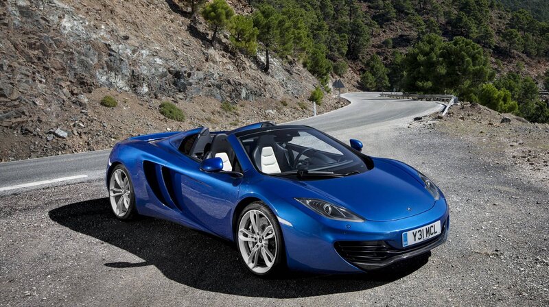 Blue Convertible Sports Car — Dramatic, Afternoon