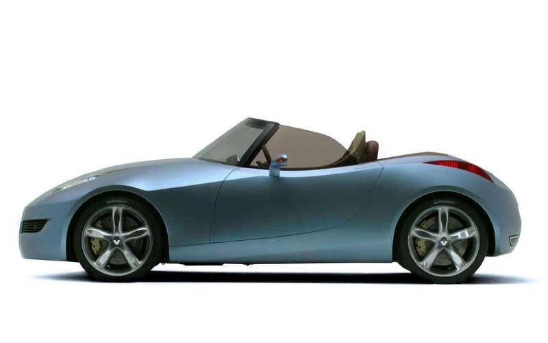 Blue Convertible Sports Car — Silver