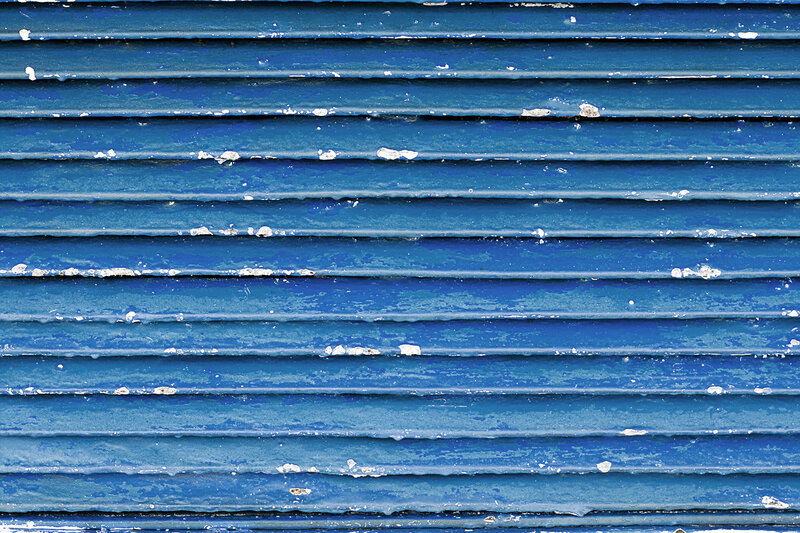 blue corrugated metal surface