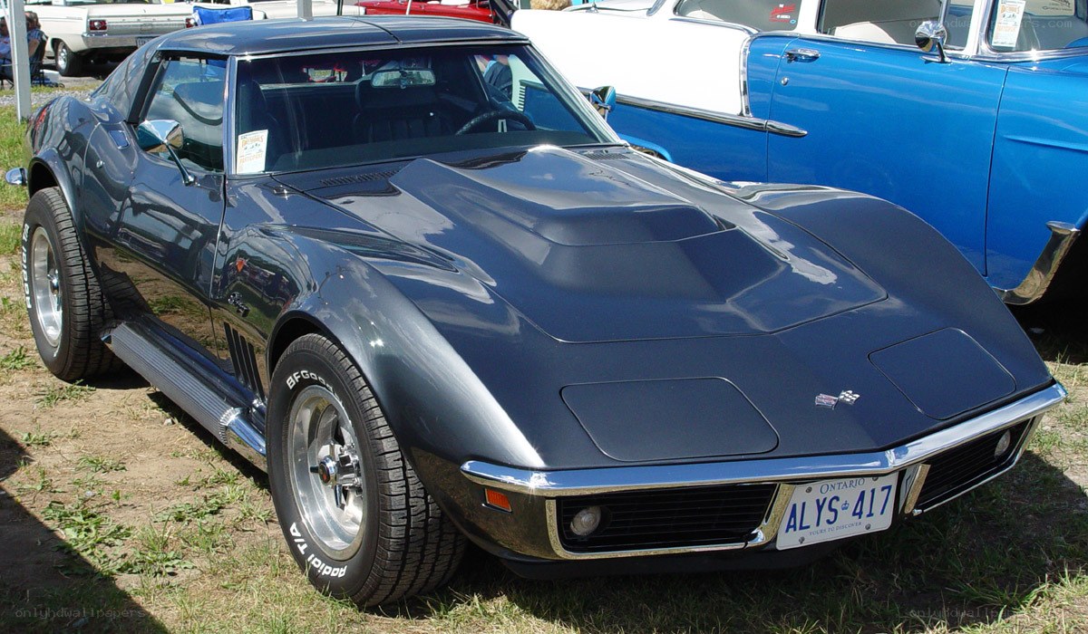 Blue Corvette at car show
