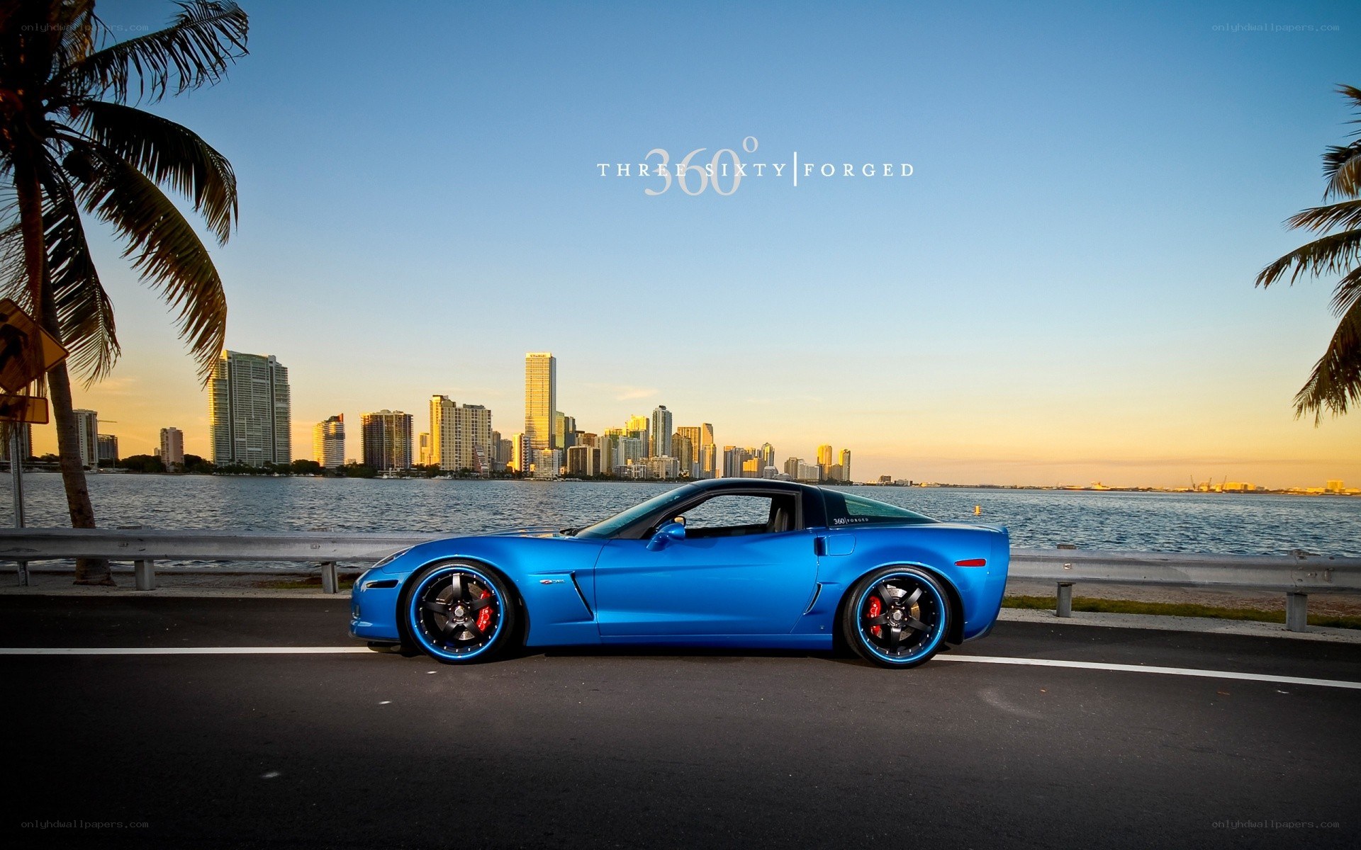 Blue Corvette by the Water