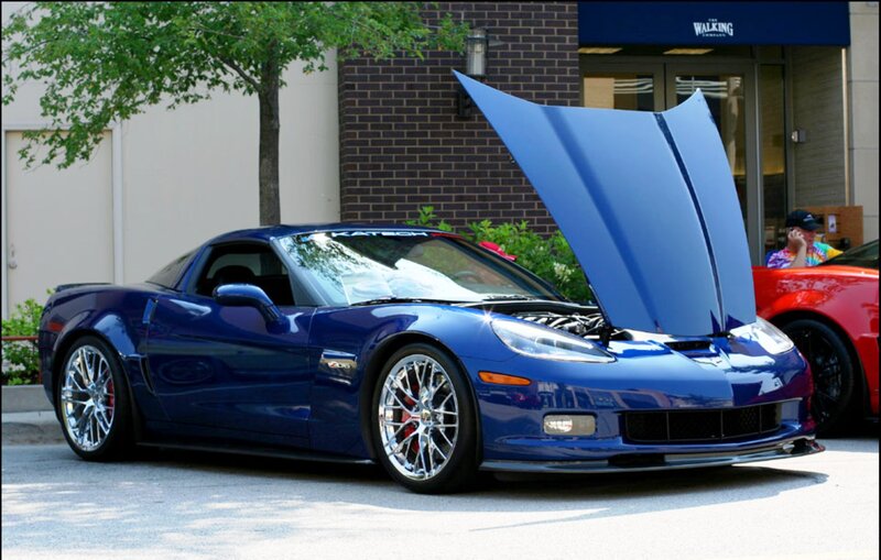 Blue Corvette Car — Calm, Afternoon, Photograph