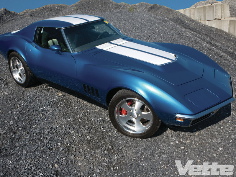 Blue Corvette Car — Dramatic, Afternoon, Photograph, Gravel