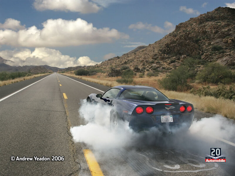Blue Corvette Car — Dramatic, Afternoon, Photograph
